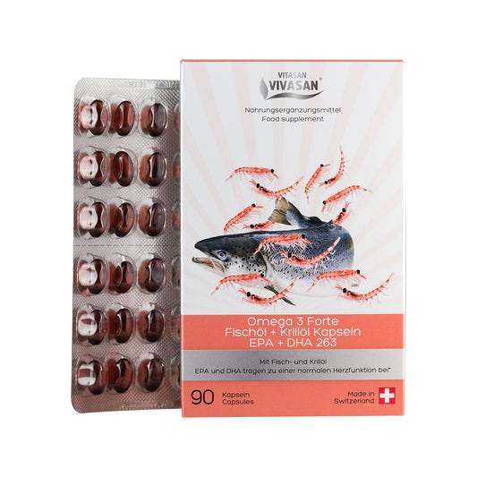 Omega 3 Forte with Krill Oil and Fish Oil EPA+DHA, 90 Capsules